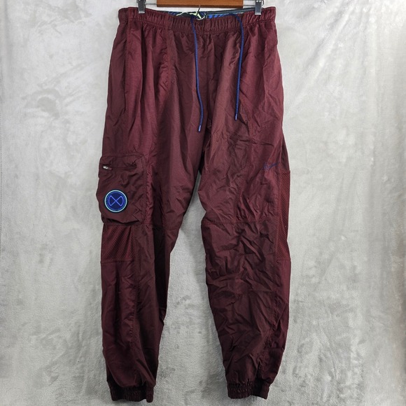Nike Mens Large Jogger Pants Maroon Training Warmup Running Lightweight - Picture 1 of 8